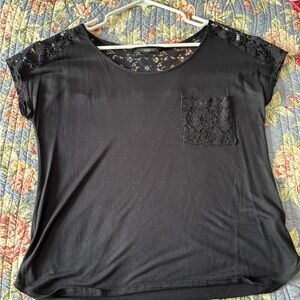 Elegant Black Lace Women's Top